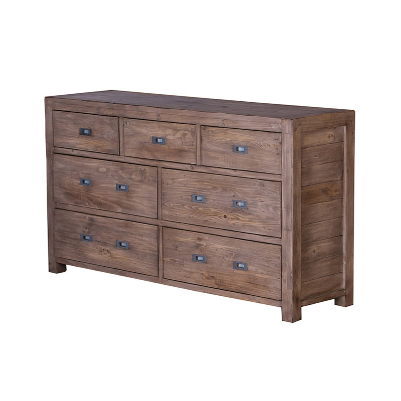 Post & Rail Chest 7 Drw Sundried - The Home Workshop - Home Furniture - Office Furniture